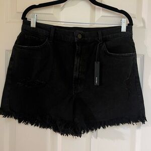 J Brand  Black Frayed Hem Jules Short